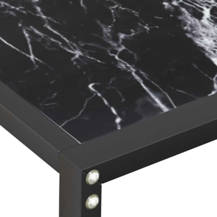 Wandtafel 40X35X75,5 Cm Gehard Glas Zwartmarmerkleurig 140 x 35 x 75.5 cm Zwart marmer