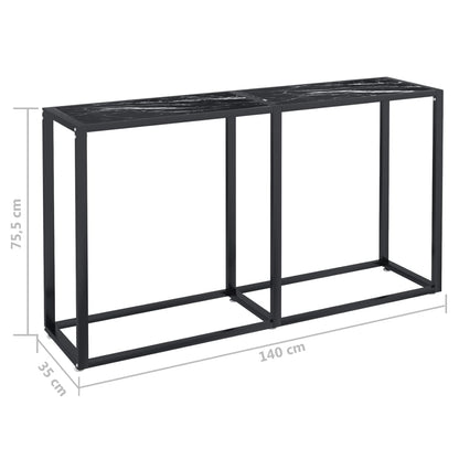 Wandtafel 40X35X75,5 Cm Gehard Glas Zwartmarmerkleurig 140 x 35 x 75.5 cm Zwart marmer