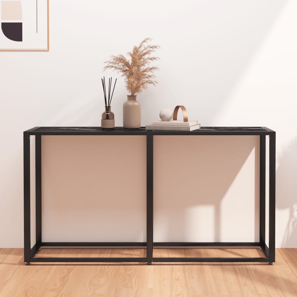Wandtafel 40X35X75,5 Cm Gehard Glas Zwartmarmerkleurig 140 x 35 x 75.5 cm Zwart marmer