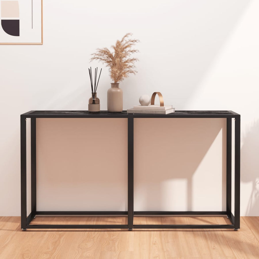Wandtafel 40X35X75,5 Cm Gehard Glas Zwartmarmerkleurig 140 x 35 x 75.5 cm Zwart marmer