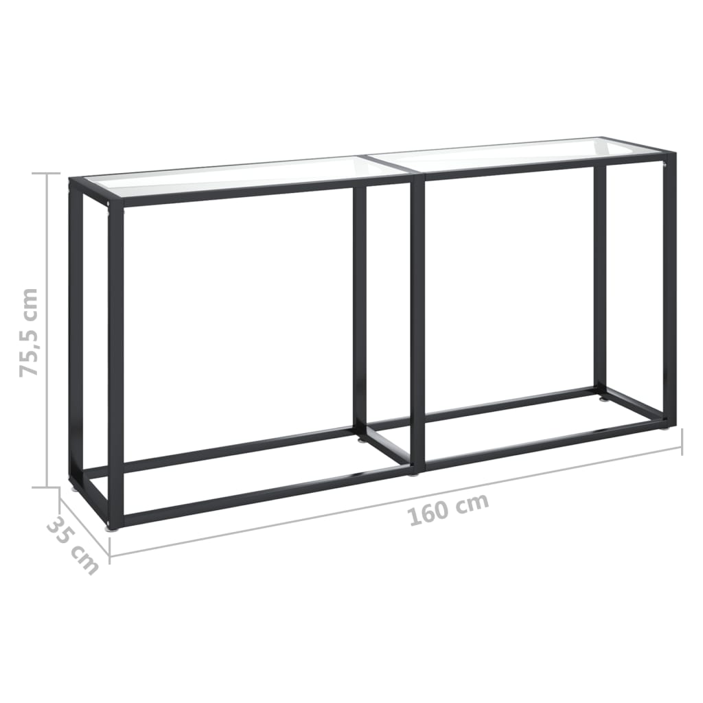 Wandtafel 60X35X75,5 Cm Gehard Glas Transparant 160 x 35 x 75.5 cm Doorzichtig