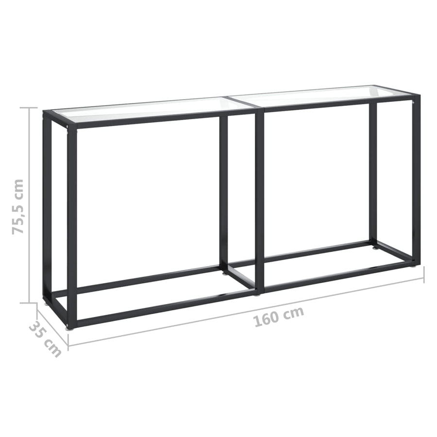 Wandtafel 60X35X75,5 Cm Gehard Glas Transparant 160 x 35 x 75.5 cm Doorzichtig