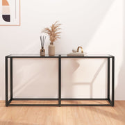 Wandtafel 160x35x75,5 cm glas staal transparant