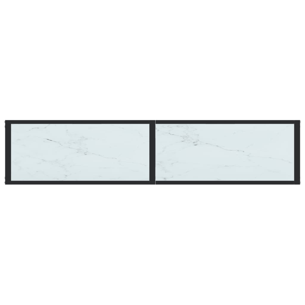 Wandtafel 60X35X75,5 Cm Gehard Glas Witmarmerkleurig 160 x 35 x 75.5 cm Wit marmer
