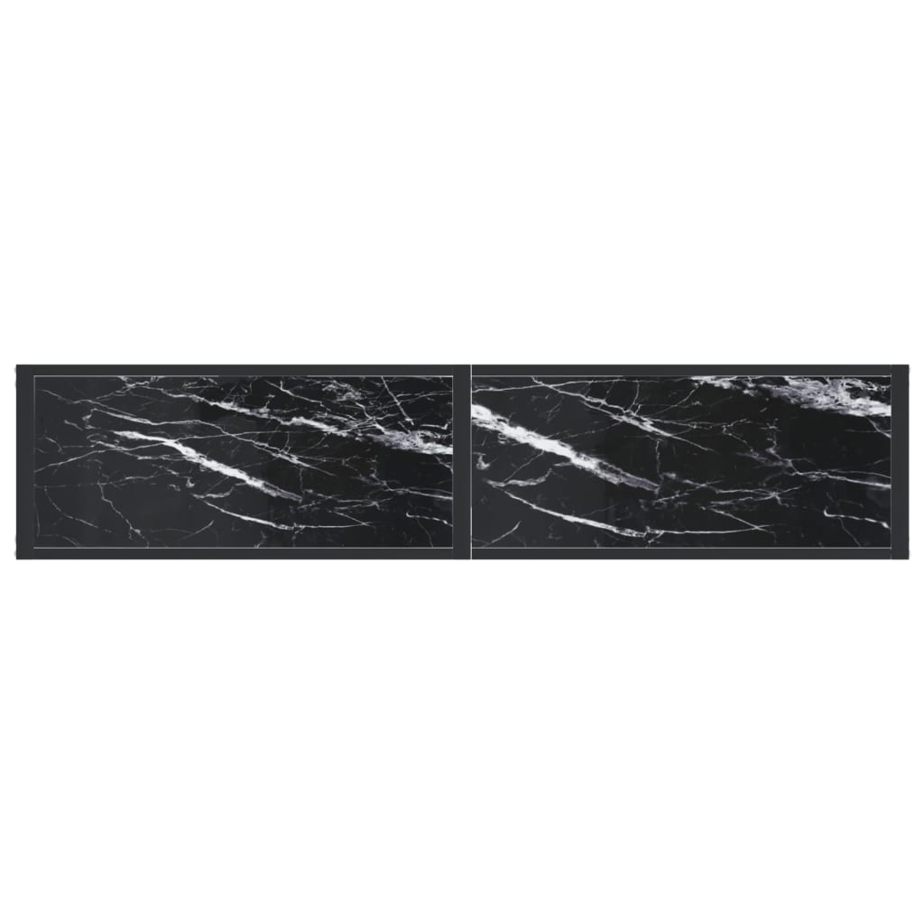 Wandtafel 60X35X75,5 Cm Gehard Glas Zwartmarmerkleurig 160 x 35 x 75.5 cm Zwart marmer
