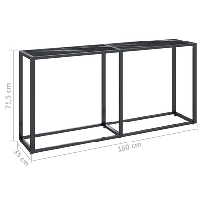 Wandtafel 60X35X75,5 Cm Gehard Glas Zwartmarmerkleurig 160 x 35 x 75.5 cm Zwart marmer