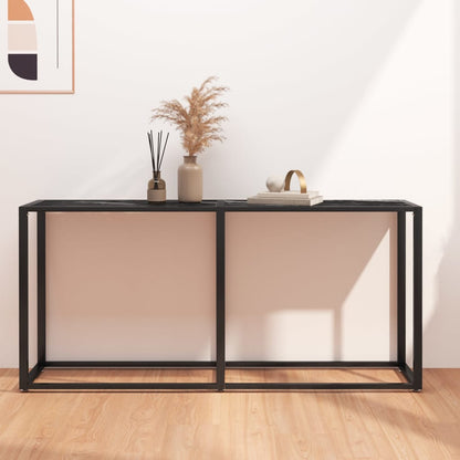 Wandtafel 60X35X75,5 Cm Gehard Glas Zwartmarmerkleurig 160 x 35 x 75.5 cm Zwart marmer