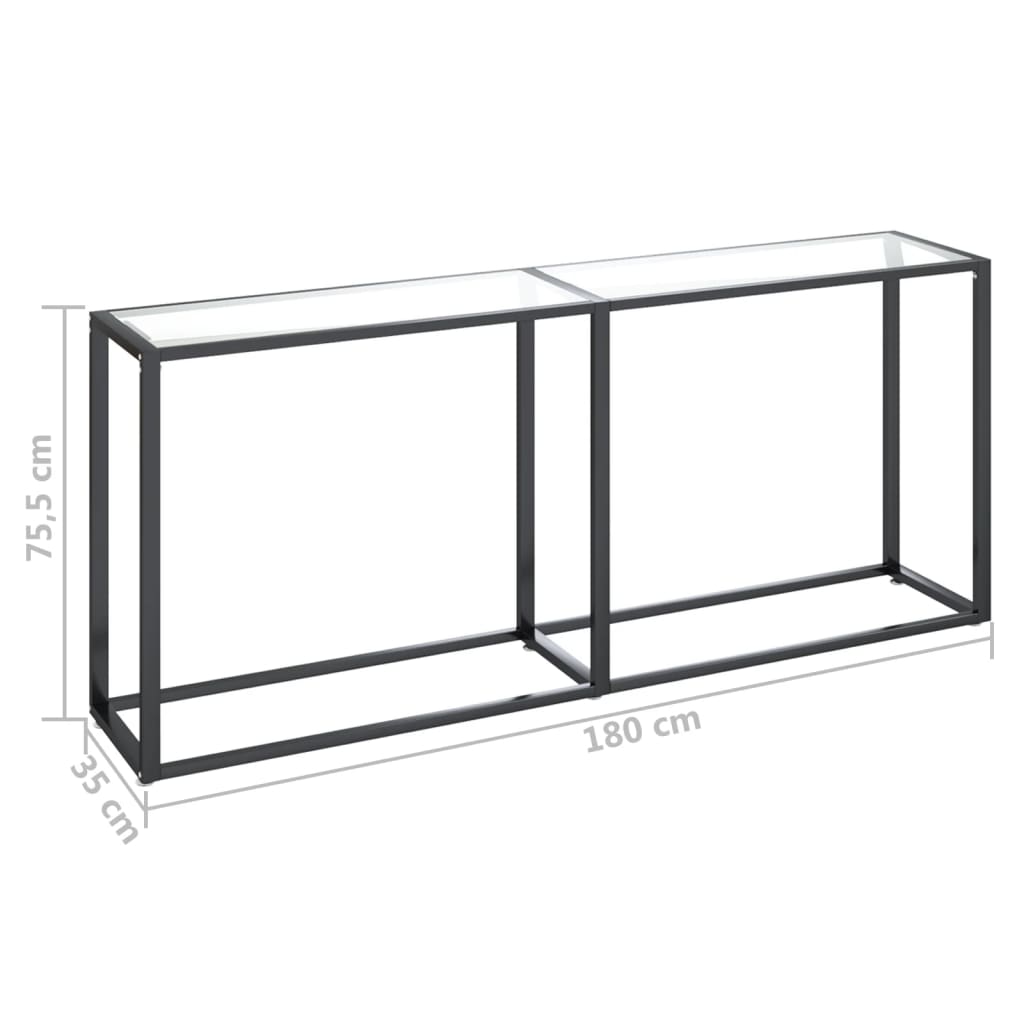 Wandtafel 80X35X75,5 Cm Gehard Glas Transparant 180 x 35 x 75.5 cm Doorzichtig