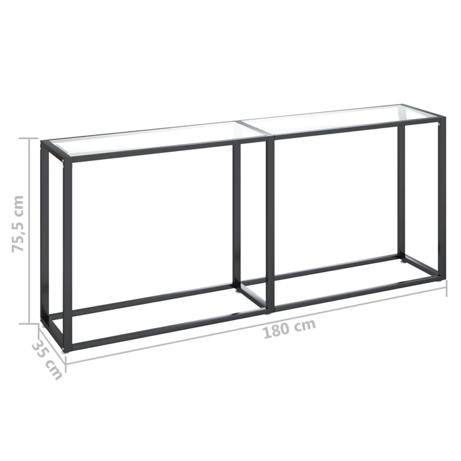Wandtafel 80X35X75,5 Cm Gehard Glas Transparant 180 x 35 x 75.5 cm Doorzichtig