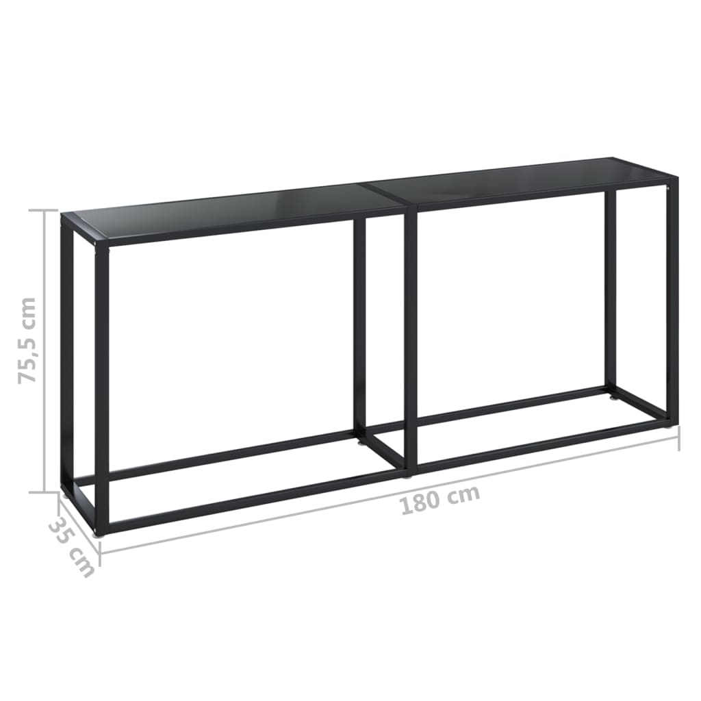 Wandtafel 80X35X75,5 Cm Gehard Glas 180 x 35 x 75.5 cm Zwart
