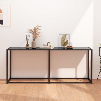 Wandtafel 80X35X75,5 Cm Gehard Glas 180 x 35 x 75.5 cm Zwart