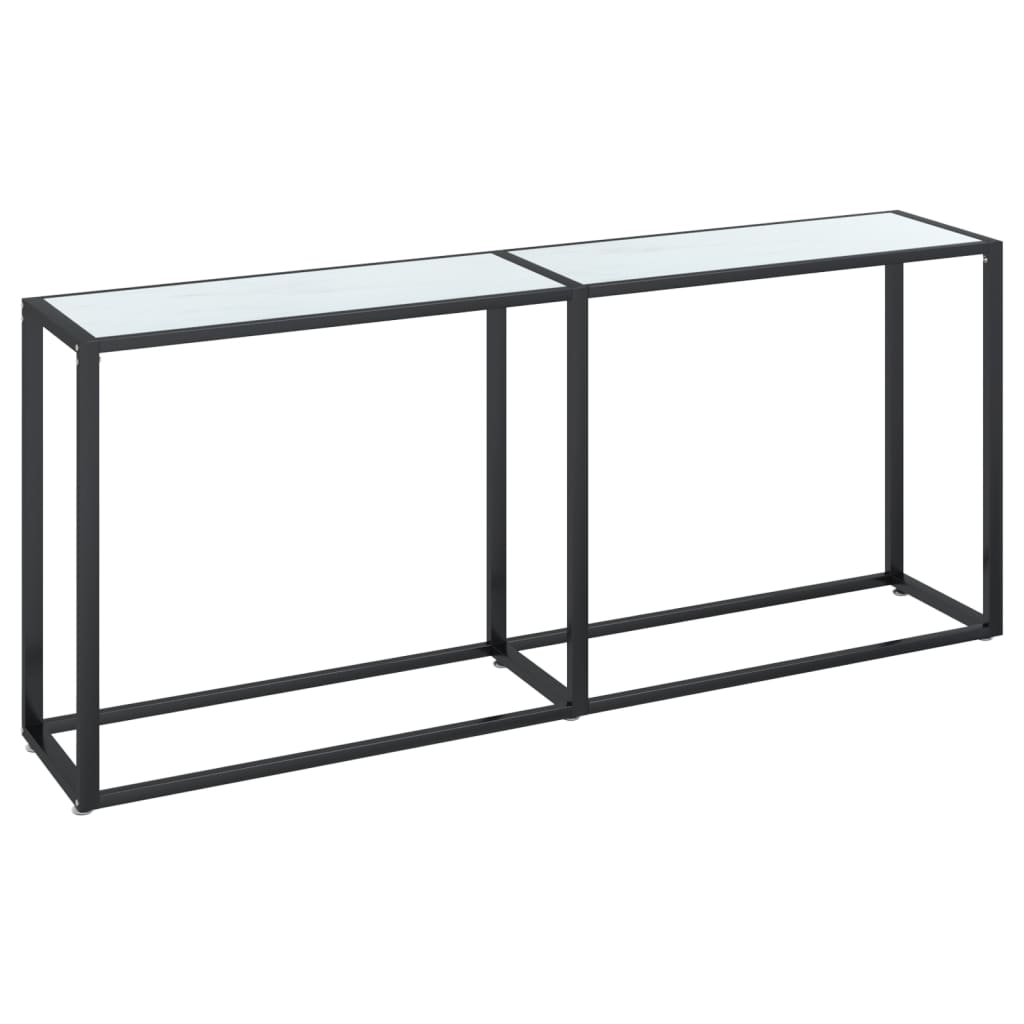 Wandtafel 80X35X75,5 Cm Gehard Glas Witmarmerkleurig 180 x 35 x 75.5 cm Wit marmer