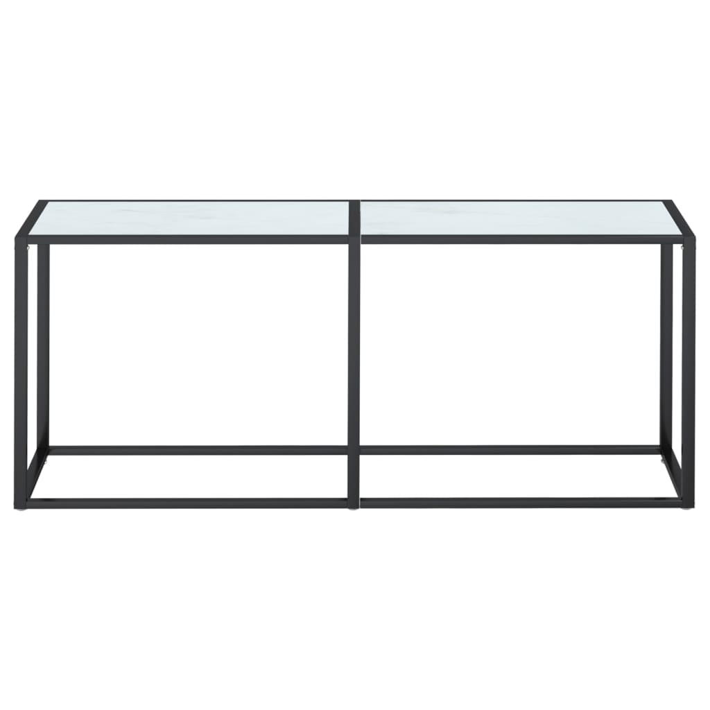 Wandtafel 80X35X75,5 Cm Gehard Glas Witmarmerkleurig 180 x 35 x 75.5 cm Wit marmer