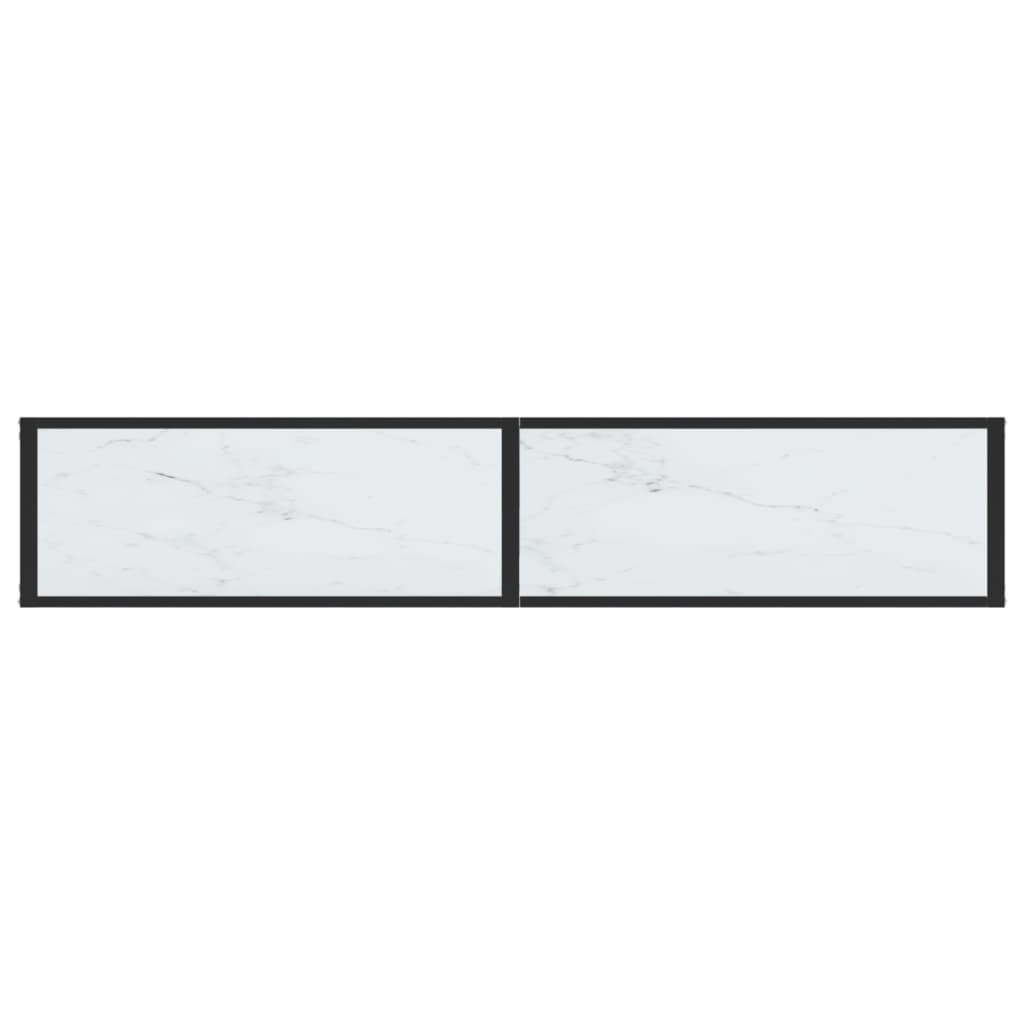 Wandtafel 80X35X75,5 Cm Gehard Glas Witmarmerkleurig 180 x 35 x 75.5 cm Wit marmer