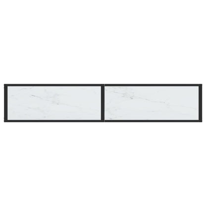 Wandtafel 80X35X75,5 Cm Gehard Glas Witmarmerkleurig 180 x 35 x 75.5 cm Wit marmer