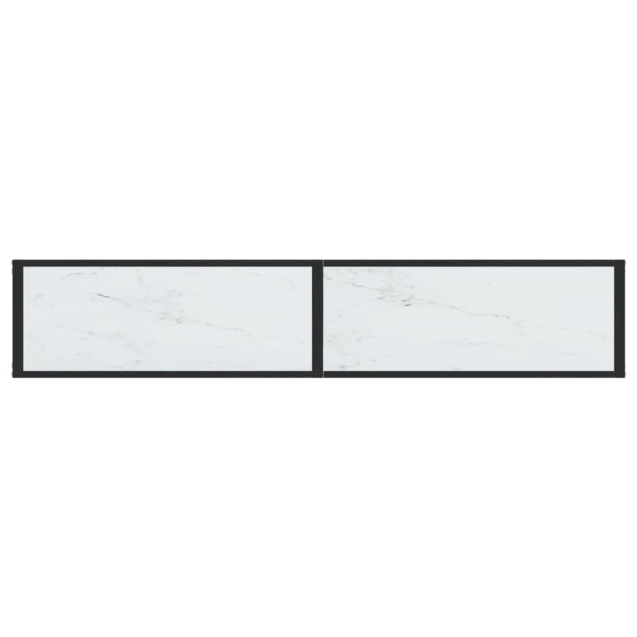 Wandtafel 80X35X75,5 Cm Gehard Glas Witmarmerkleurig 180 x 35 x 75.5 cm Wit marmer