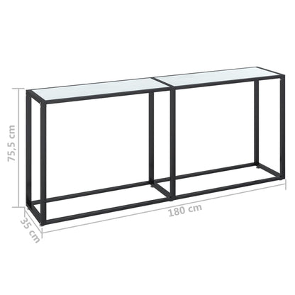 Wandtafel 80X35X75,5 Cm Gehard Glas Witmarmerkleurig 180 x 35 x 75.5 cm Wit marmer