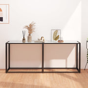 Wandtafel 180x35x75,5 cm glas witmarmer