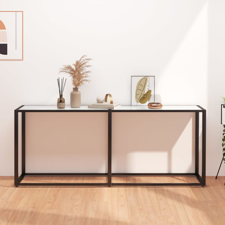 Wandtafel 80X35X75,5 Cm Gehard Glas Witmarmerkleurig 180 x 35 x 75.5 cm Wit marmer
