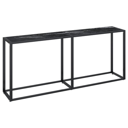 Wandtafel 80X35X75,5 Cm Gehard Glas Zwartmarmerkleurig 180 x 35 x 75.5 cm Zwart marmer