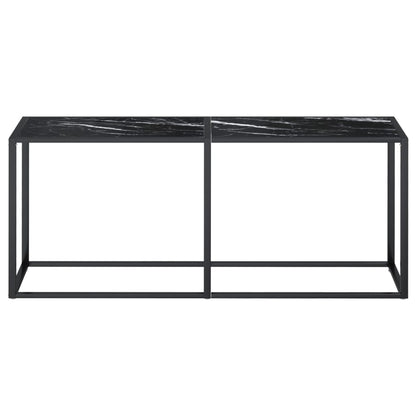 Wandtafel 80X35X75,5 Cm Gehard Glas Zwartmarmerkleurig 180 x 35 x 75.5 cm Zwart marmer