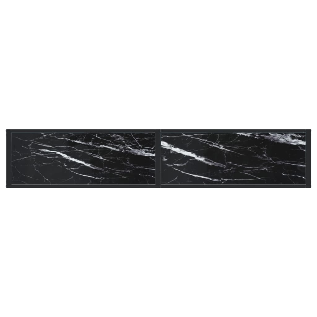 Wandtafel 80X35X75,5 Cm Gehard Glas Zwartmarmerkleurig 180 x 35 x 75.5 cm Zwart marmer