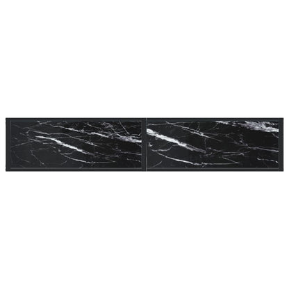 Wandtafel 80X35X75,5 Cm Gehard Glas Zwartmarmerkleurig 180 x 35 x 75.5 cm Zwart marmer