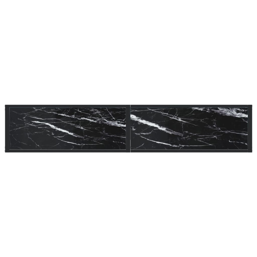 Wandtafel 80X35X75,5 Cm Gehard Glas Zwartmarmerkleurig 180 x 35 x 75.5 cm Zwart marmer