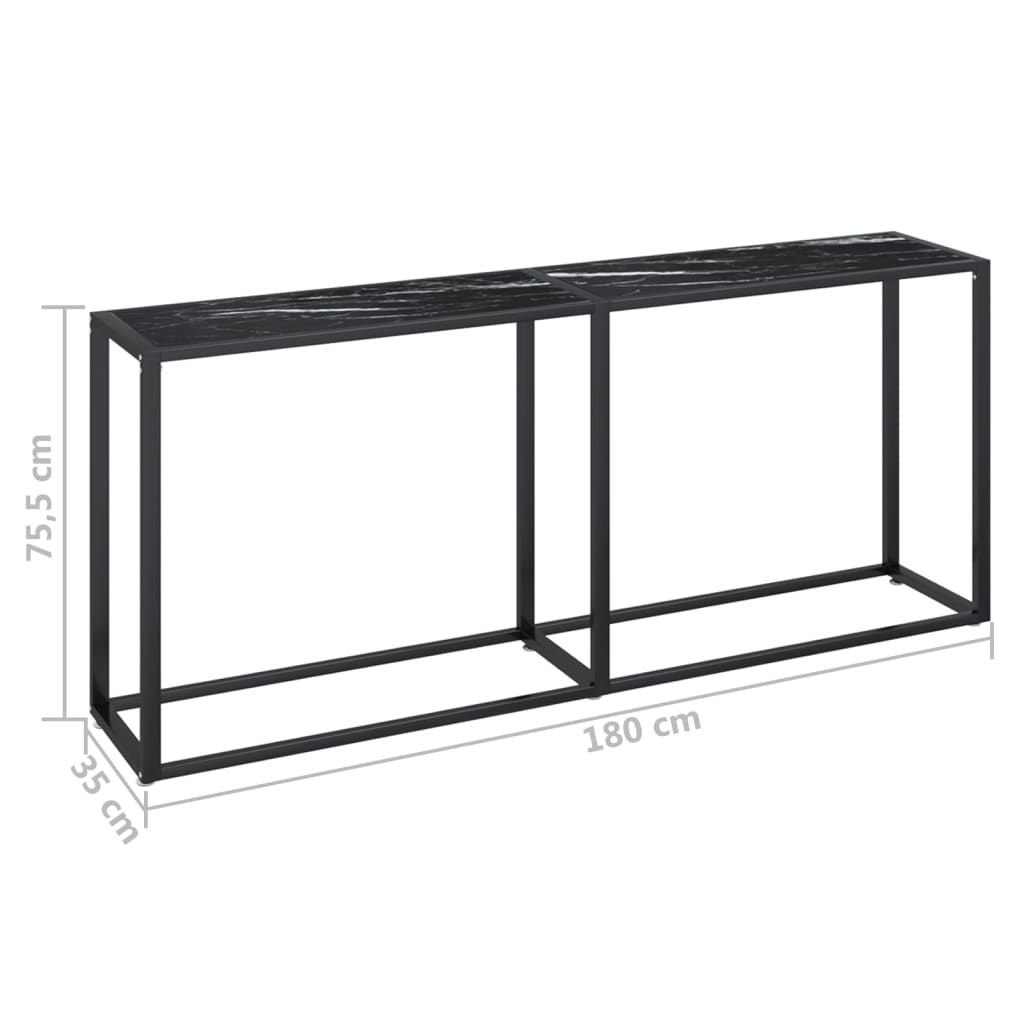 Wandtafel 80X35X75,5 Cm Gehard Glas Zwartmarmerkleurig 180 x 35 x 75.5 cm Zwart marmer