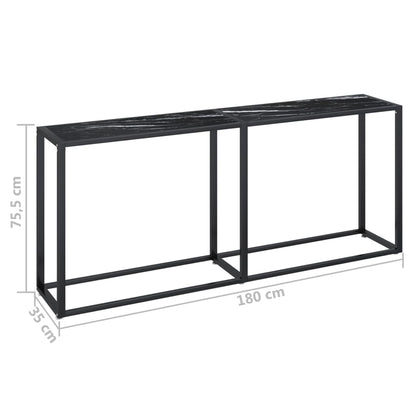 Wandtafel 80X35X75,5 Cm Gehard Glas Zwartmarmerkleurig 180 x 35 x 75.5 cm Zwart marmer