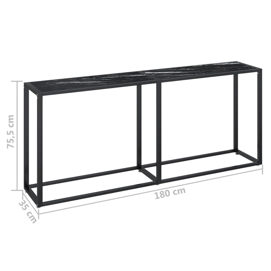 Wandtafel 80X35X75,5 Cm Gehard Glas Zwartmarmerkleurig 180 x 35 x 75.5 cm Zwart marmer