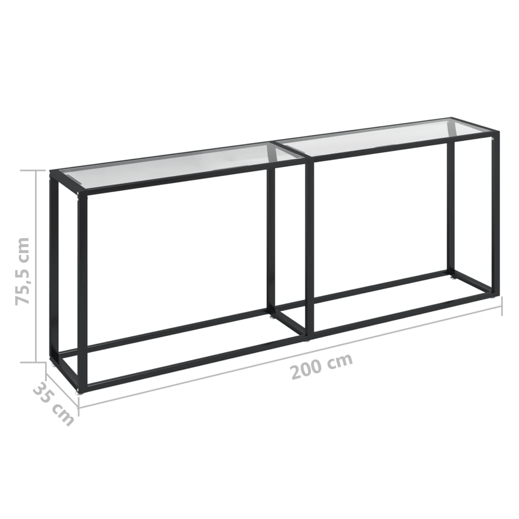 Wandtafel 200X35X75,5 Cm Gehard Glas Transparant 200 x 35 x 75.5 cm Doorzichtig
