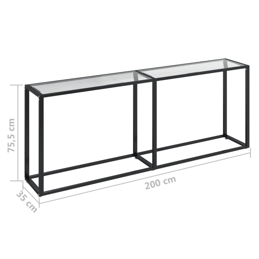Wandtafel 200X35X75,5 Cm Gehard Glas Transparant 200 x 35 x 75.5 cm Doorzichtig