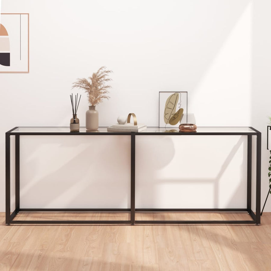 Wandtafel 200X35X75,5 Cm Gehard Glas Transparant 200 x 35 x 75.5 cm Doorzichtig