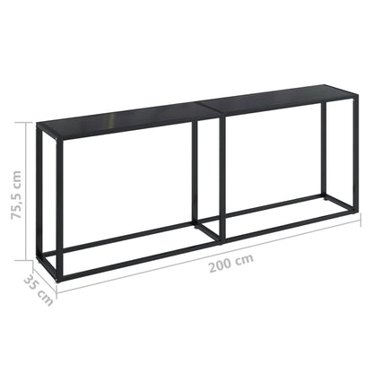 Wandtafel 200X35X75,5 Cm Gehard Glas 200 x 35 x 75.5 cm Zwart