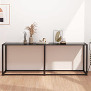 Wandtafel 200x35x75,5 cm glas zwart