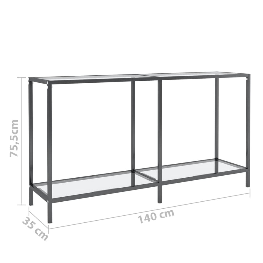 Wandtafel 40X35X75,5 Cm Gehard Glas Transparant 140 x 35 x 75.5 cm Doorzichtig