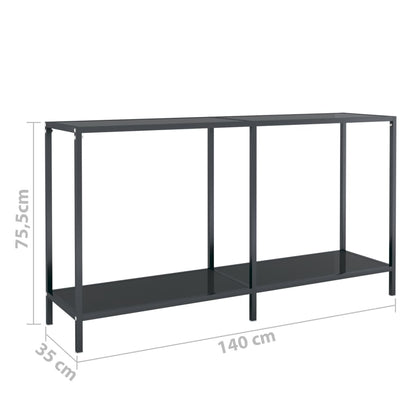Wandtafel 40X35X75,5 Cm Gehard Glas 140 x 35 x 75.5 cm Zwart