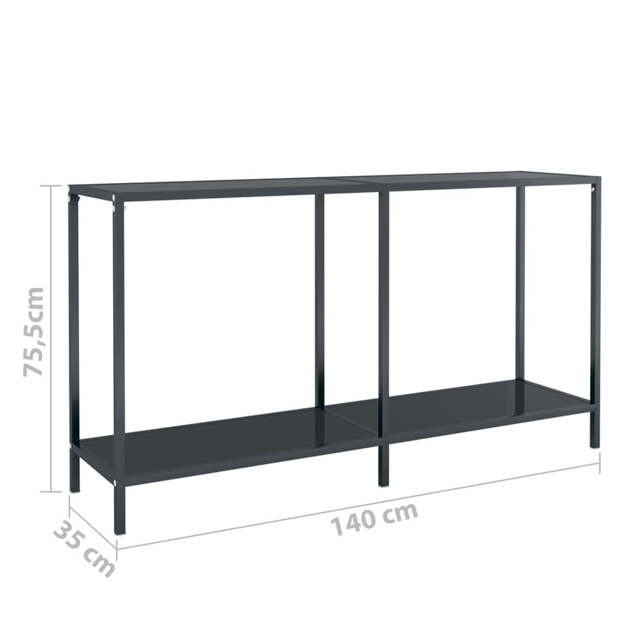 Wandtafel 40X35X75,5 Cm Gehard Glas 140 x 35 x 75.5 cm Zwart