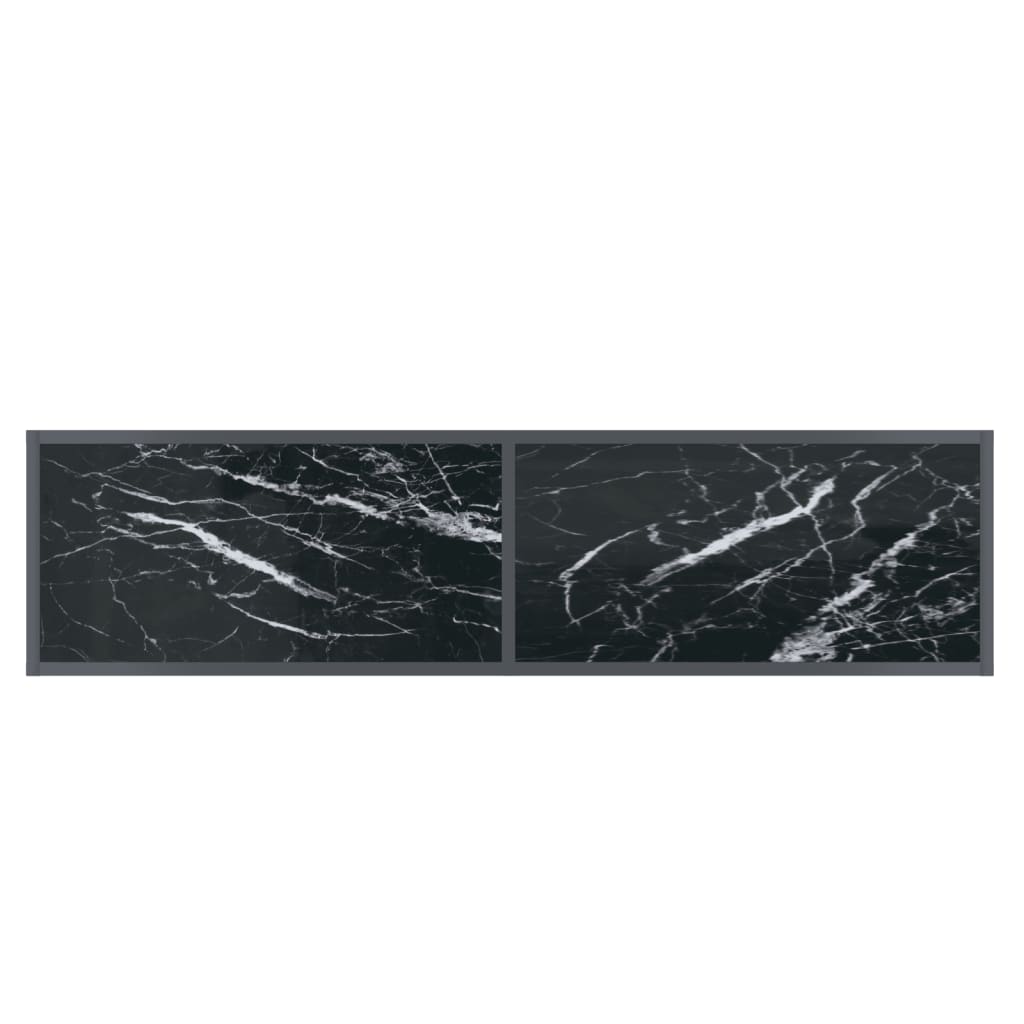 Wandtafel 40X35X75,5 Cm Gehard Glas Zwart 140 x 35 x 75.5 cm Zwart marmer
