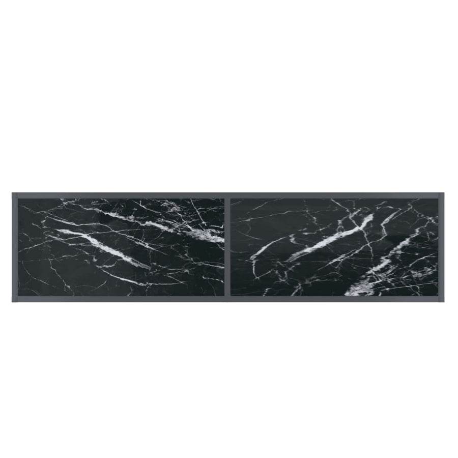 Wandtafel 40X35X75,5 Cm Gehard Glas Zwart 140 x 35 x 75.5 cm Zwart marmer