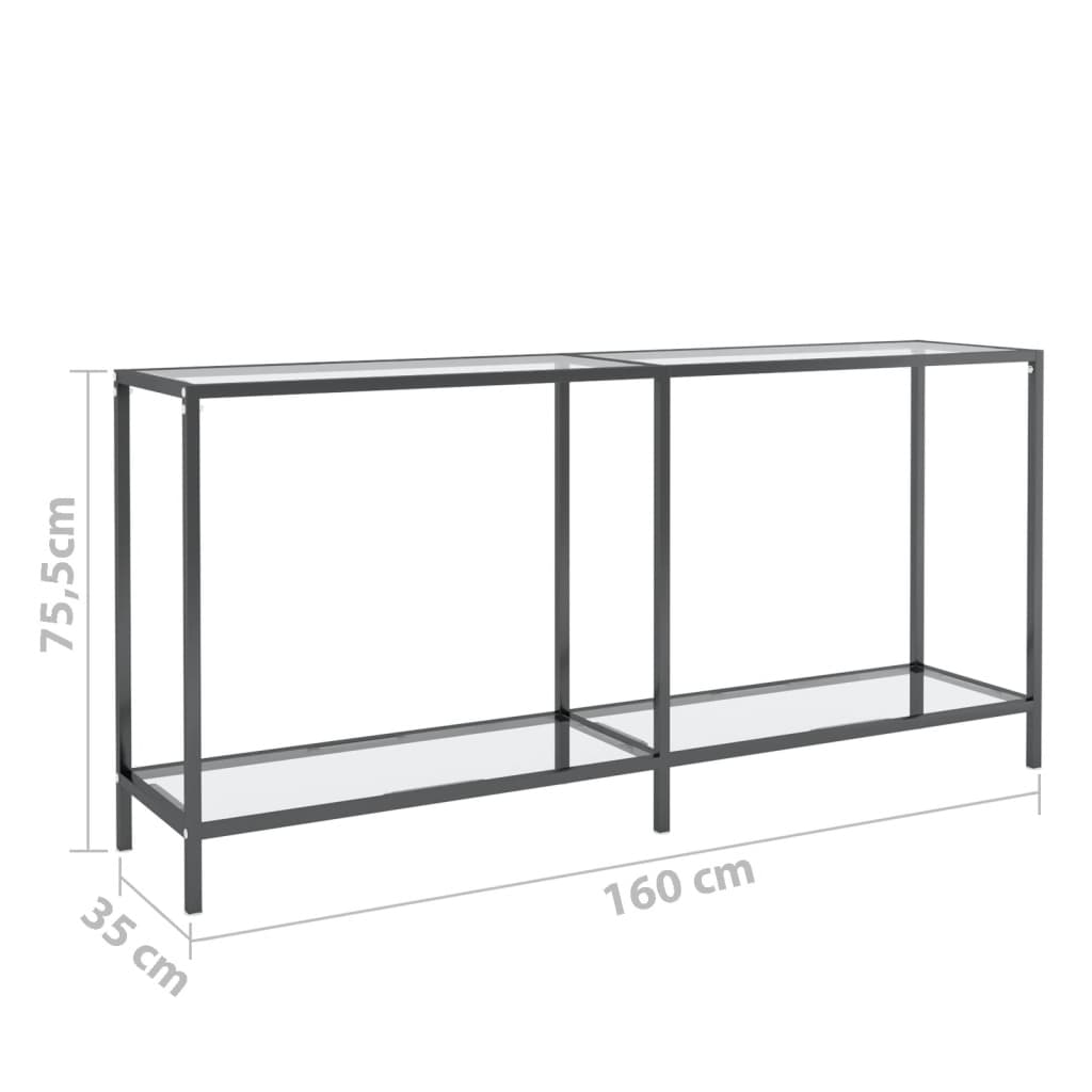 Wandtafel 60X35X75,5 Cm Gehard Glas Transparant 160 x 35 x 75.5 cm Doorzichtig