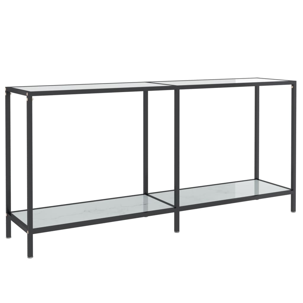 Wandtafel 60X35X75,5 Cm Gehard Glas Wit 160 x 35 x 75.5 cm Wit marmer