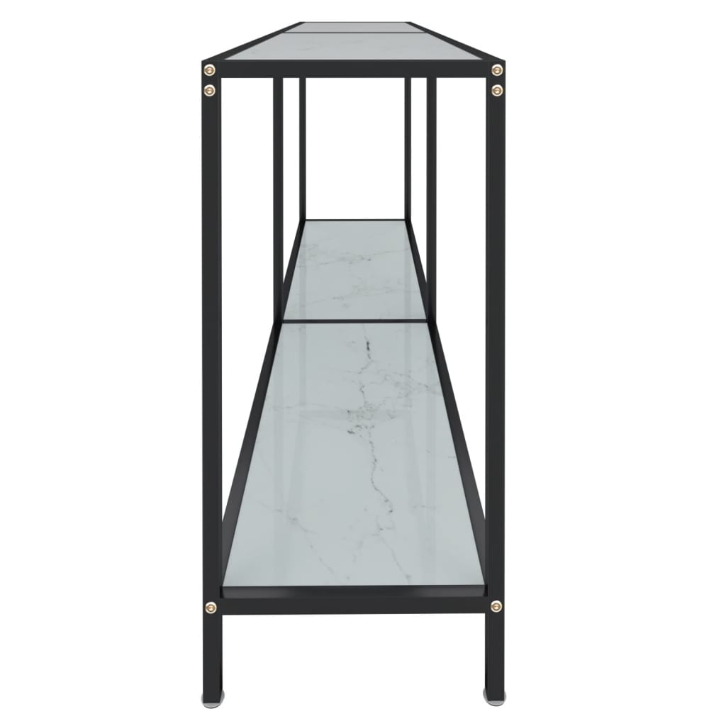 Wandtafel 60X35X75,5 Cm Gehard Glas Wit 160 x 35 x 75.5 cm Wit marmer