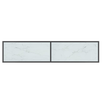 Wandtafel 60X35X75,5 Cm Gehard Glas Wit 160 x 35 x 75.5 cm Wit marmer