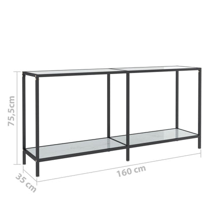 Wandtafel 60X35X75,5 Cm Gehard Glas Wit 160 x 35 x 75.5 cm Wit marmer