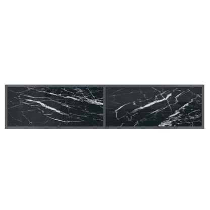 Wandtafel 60X35X75,5 Cm Gehard Glas Zwart 160 x 35 x 75.5 cm Zwart marmer
