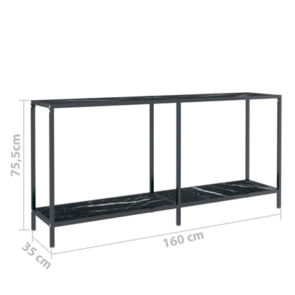 Wandtafel 60X35X75,5 Cm Gehard Glas Zwart 160 x 35 x 75.5 cm Zwart marmer