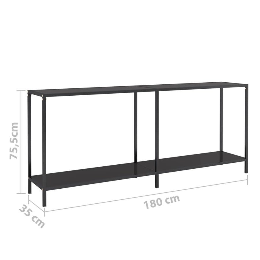 Wandtafel 80X35X75,5 Cm Gehard Glas 180 x 35 x 75.5 cm Zwart
