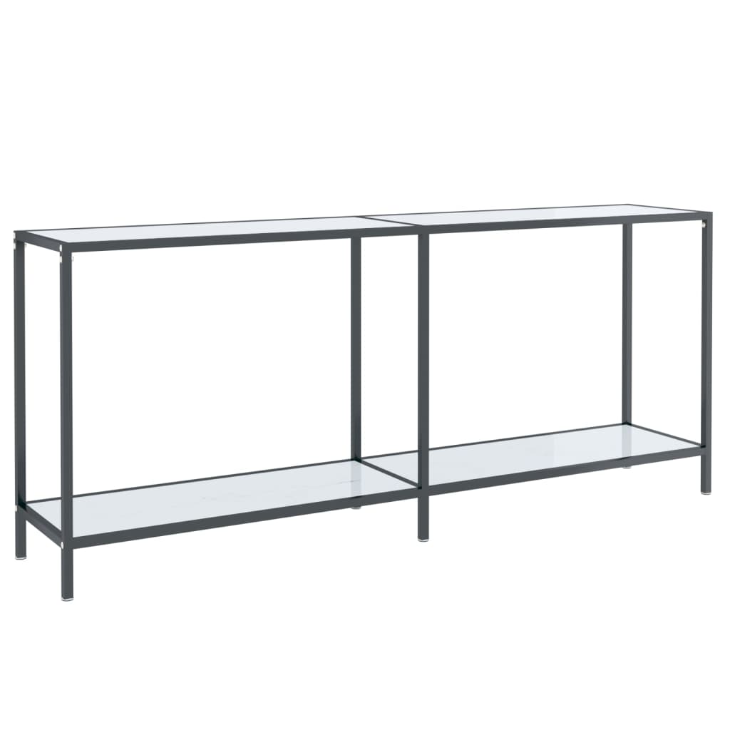 Wandtafel 80X35X75,5 Cm Gehard Glas Wit 180 x 35 x 75.5 cm Wit marmer